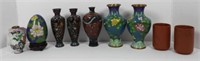 (2) Pairs of Chinese Cloisonne floral bud vases