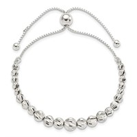 Sterling Silver- Diamond Cut Bead Bracelet