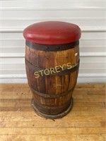 12" Padded Wine Barrel Stool - 22" High