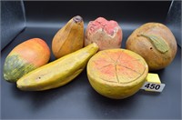 Large heavy terra cotta handmade fruits