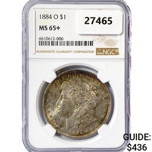 1884-O Morgan Silver Dollar NGC MS65+