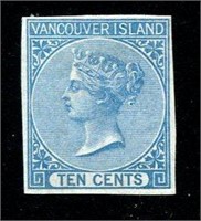 Canada. Vancouver. 1865 10 Cent Blue.