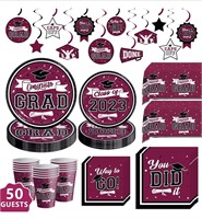 ($79) 50Pack Berry Graduation Party Supplies