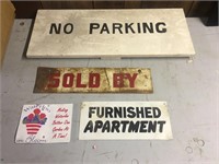 4 ASSORTED SIGNS