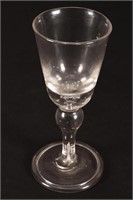 18th Century Balustroid Wine Glass, c.1740,