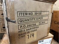 Case of 6 Andis 1600 hairdryer 30135 model HD – 3