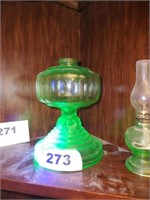 DEPRESSION GREEN OIL LAMP BASE - GLOWS UNDER LIGHT