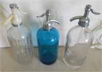 Lot of 3 Seltzer Bottles