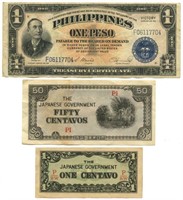 3 pcs World War II Currency