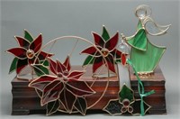 Christmas Stained Glass & Brass Door Hangers