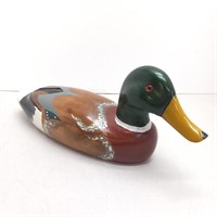 Vintage hand painted wood duck mallard decor