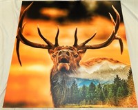 Elk and Grand Teton Art on Canvas Travis Glasgow