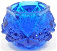 Vintage Salt Cellar: Blue Glass - Daisy and