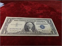 1957- $1 Silver certificate US banknote.