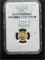 (1) 2010 Eagle Five Dollar Gold pc., 1/10 oz. MS 7