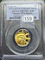 (1) 1986 W Five Dollar Gold pc. Statue of Liberty