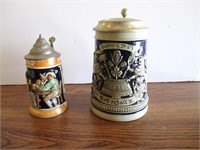 (2) Small German Beer Steins