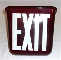 Vintage glass exit sign shade.
