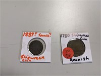 2 Early Spanish Shipwreck Coins