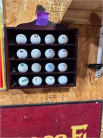 2 shelves with golf balls
