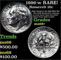 1996-w Roosevelt Dime RARE! 10c Grades Gem++ Unc