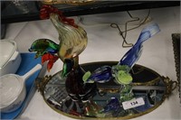 2PC COLLECTION OF MURANO CHEICKENS