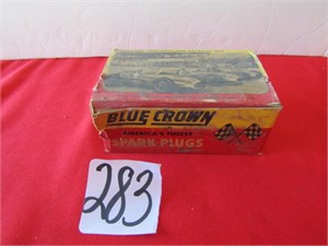 10- NOS BLUE CROWN SPARK PLUGS W/ BOX