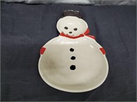 14 Inch Handmade Snowman Cookie Dish