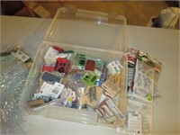 stamps in clear tote