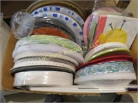 assorted paper products plates napkins