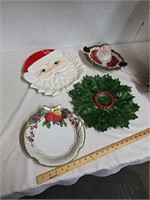 4 Christmas serving platters