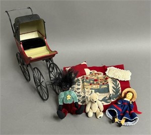 Doll Carriage, Golly, Teddy, Doll Miniatures