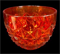 Vintage Amberlina Pressed Glass Bowl