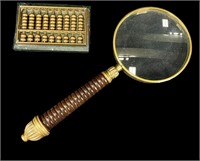 Small Abacus & Magnifying Glass