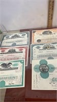 Old stock certificates