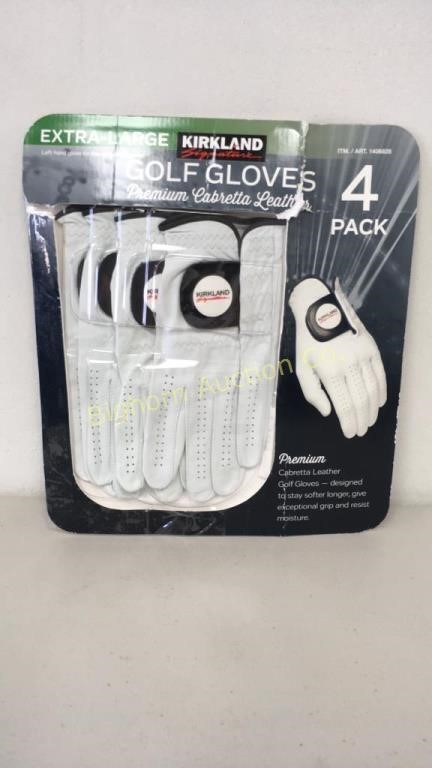 Kirkland 4 Pack Golf Gloves Size XL