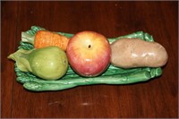 Asparagus decorative tray with 4 veggies/fruit