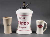 HIRES ROOT BEER Dispenser & Mugs