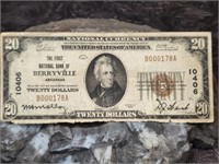 1929 First Nat'l Bank of Berryville Ark $20 Note