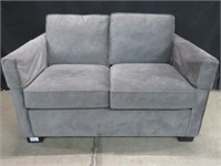GREY UPHOLSTERED 2 SEATER LOVE SEAT