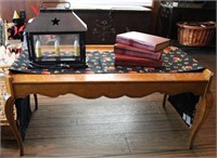 Vintage Coffee Table w/ Light & Book Collection