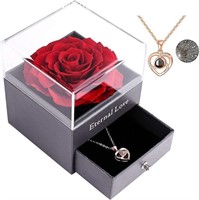 Real Preserved Rose - Eternal Rose with Necklace