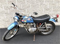 1972 Honda 125 Scrambler motorcycle with keys