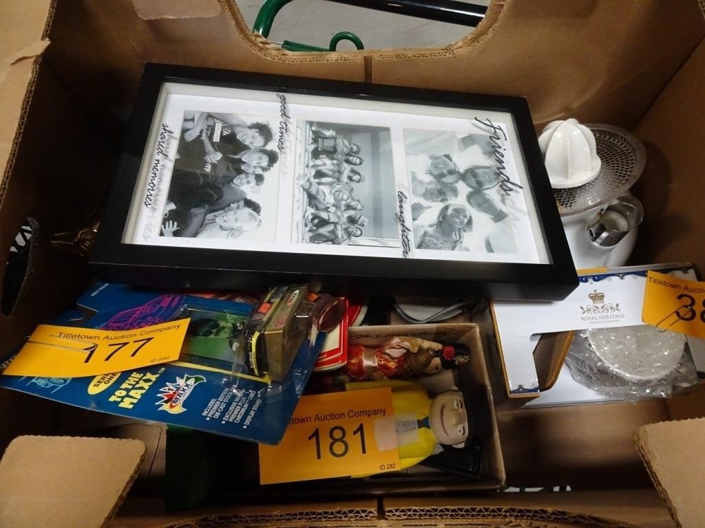 Box of Unsold Auction Items - Vintage & Antiques