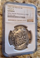 NGC Details ca1630 8R Mexico Pirate Shipwreck Coin