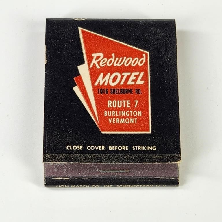 REDWOOD MOTEL ADVERITINS FEATURE MATCHBOOK