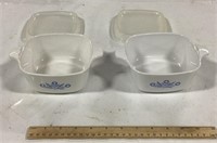 2 Corning Ware dishes w/ plastic lids