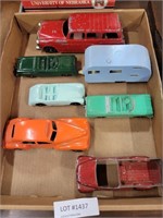 FLAT BOX OF MOSTLY METAL VTG. TOY VEHICLES
