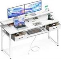 White Computer Desk With Drawers