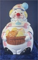 10in Clown Cookie Jar  excellent condition